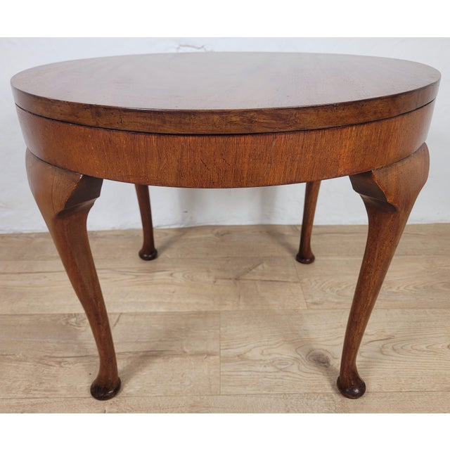 Vintage Circular Coffee Table in Mahogany with Cabriole Legs, 1970s For Sale - Image 10 of 13