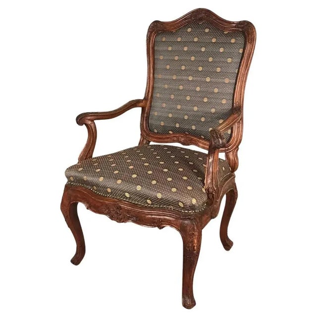 Brown Baroque Armchair, South Germany, 1750s For Sale - Image 8 of 8