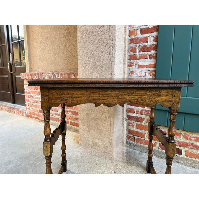 Antique English Game Table Flip Top Victorian Oak C1880 Mahjong Square Table For Sale - Image 15 of 18