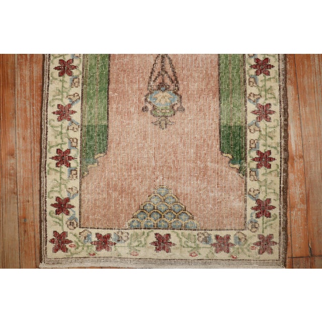 Zabihi Collection Worn Turkish Prayer Rug For Sale - Image 16 of 18
