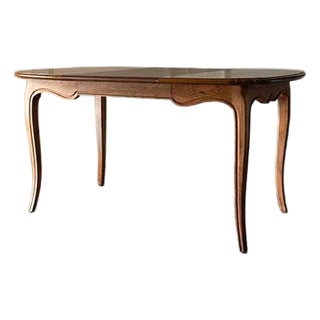 Vintage French Provincial Henredon Dining Table With Leaf For Sale