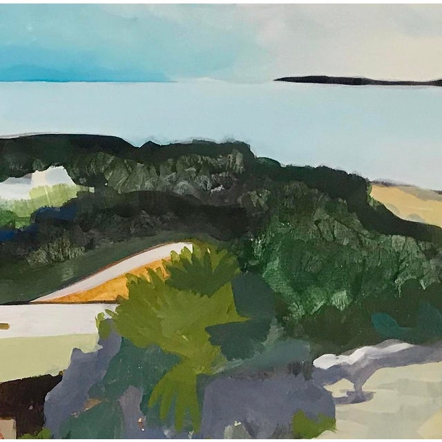 Javiera Da Fonseca Ilić "Picnic" Acrylic on Canvas, Figures Walking a Coastal Path With Dogs, Contemporary Figurative Painting, 2021 For Sale - Image 4 of 6