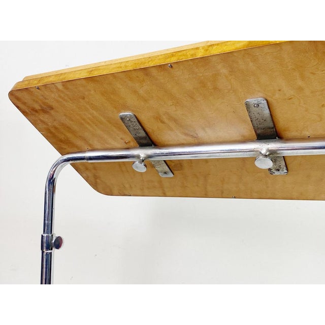Brown Bauhaus D1 Tubular Table from Slezak, Former Czechoslovakia, 1930s For Sale - Image 8 of 16