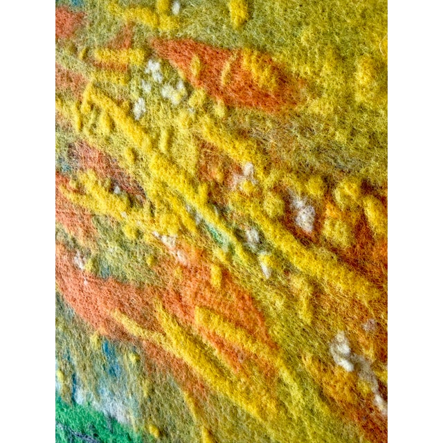Abstract 1980s Calman Shemi “Canopy #6” Monumental Textile Soft Painting, 64” X 48”, Signed For Sale - Image 3 of 12