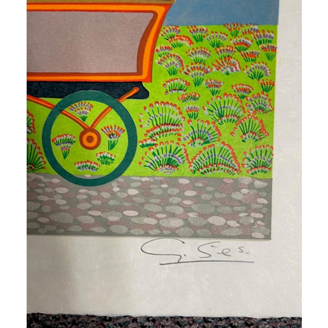 Impressionist Guillermo Silva "Vendedor De Flores" Signed & Numbered Fine Art Lithograph Japon For Sale - Image 3 of 5