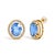Contemporary 18K Yellow Gold 8X10 MM Blue Fluorite Oval and 1/2 Cttw Diamond Halo Stud Earrings For Sale - Image 3 of 4