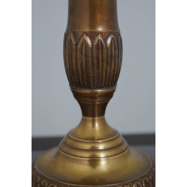 Brass Brass Palm Tree Design Candle Stick Holder For Sale - Image 8 of 10