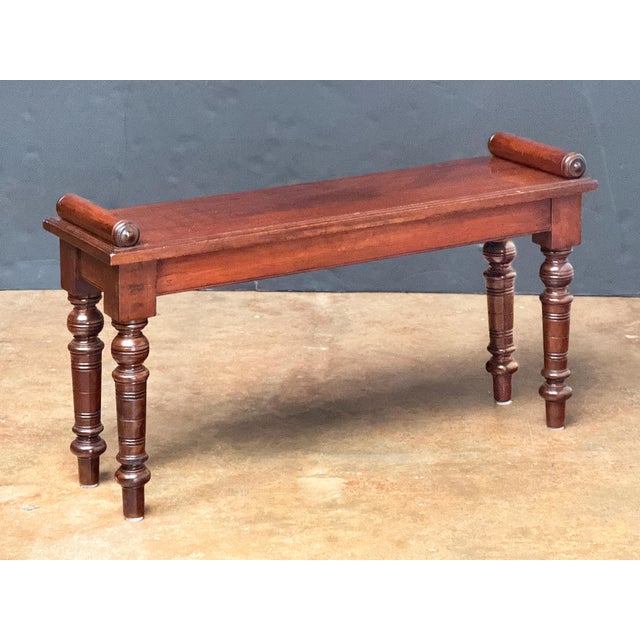 Brown Edwardian Hall Bench or Window Seat of Mahogany From England For Sale - Image 8 of 12