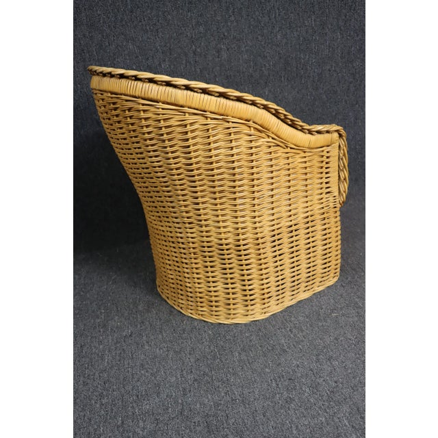 Wicker Upholstered Armchair For Sale - Image 4 of 8