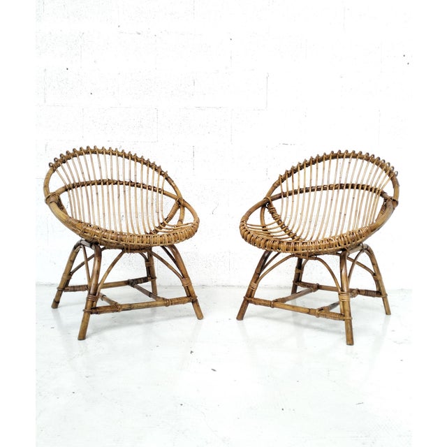 Set of Wicker Egg Chairs, 1990s For Sale - Image 10 of 15