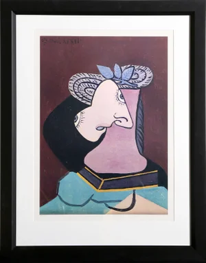 1980s "Le Chapeau de Paille au Feuillage Bleu" Lithograph After Pablo Picasso