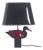 Vintage Italian Duck Table Lamp in Black and Burgundy Lacquered Wood, 1970s For Sale