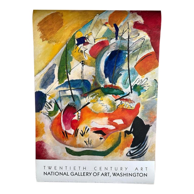 Rare Vintage 1988 Wassily Kandinsky, Improvisation 31 (Sea Battle) 1913 Museum Poster Printed in France For Sale