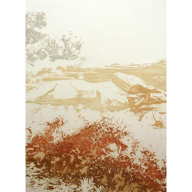 Impressionist 1980s Paula Crane "Rock Garden I" Hand Signed LTD Ed Art Etching For Sale - Image 3 of 5