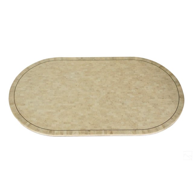 Design Large Dining Fossilized Coral Table with Stone Mosaic by Karl Springer For Sale - Image 4 of 14