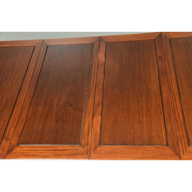 Wood Vintage Solid Mahogany and Brass Dining Table For Sale - Image 7 of 13