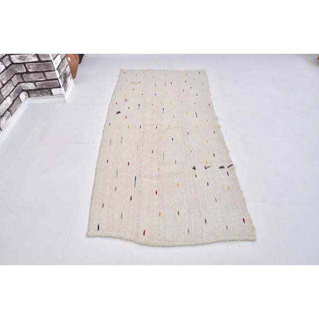 Turkish Neutral Organic Original Hemp Kilim For Sale - Image 9 of 9