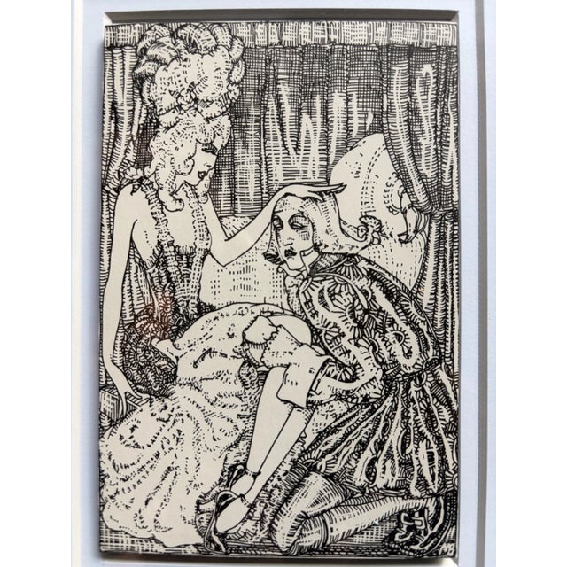 Art Deco Early 20th Century Mahlon Blaine Framed 4 Print Tribute "Macabre Style" For Sale - Image 3 of 6