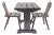Alfons Garden Table with Chairs in Massive Oak, 1970s, Set of 3 For Sale
