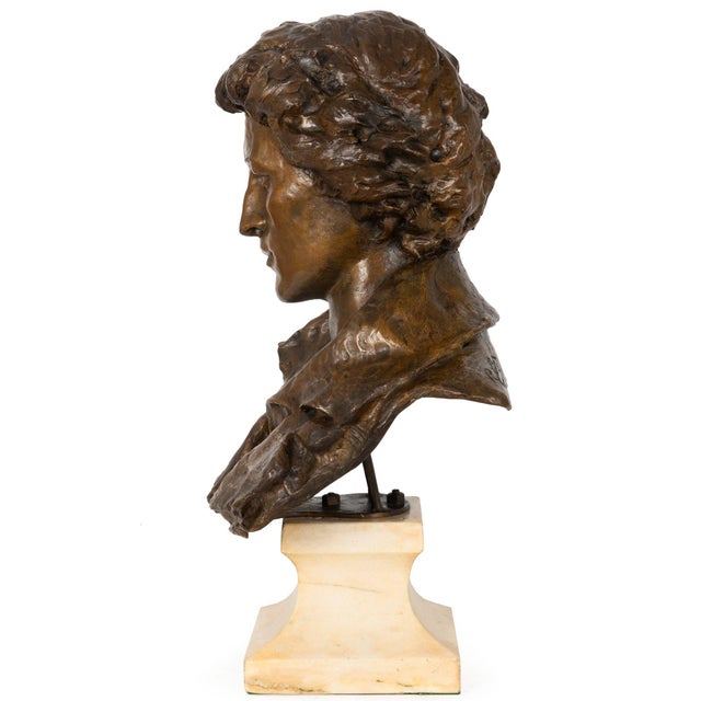 American Bronze Sculpture Bust Percy Shelley (1912) by William Partridge For Sale - Image 6 of 18