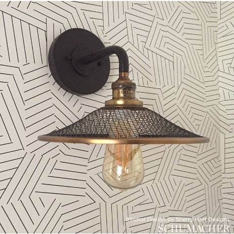 Schumacher Deconstructed Stripe Geometric Wallpaper in ...