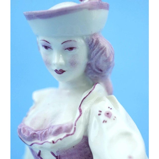 19th Century Porcelain Sculpture Lady with Duck by Capodimonte, Italy For Sale - Image 18 of 18