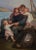 Large romantic oil painting inspired by the beloved Victorian composition ‘Which Do You Love Best?,’ depicting an elderly...