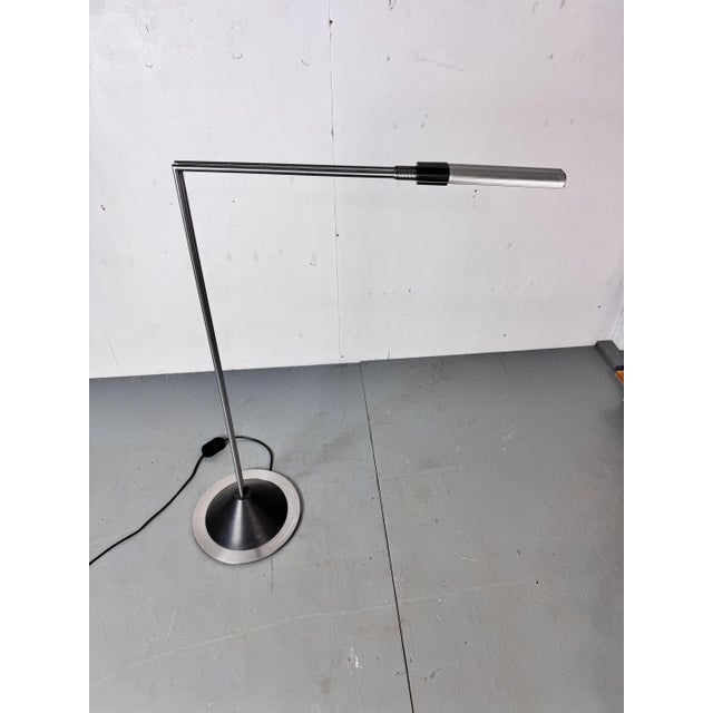 Gray Italian Modernist Steel and Aluminum Floor Lamp by F.A. Porsche for Luci, 1980s For Sale - Image 8 of 17