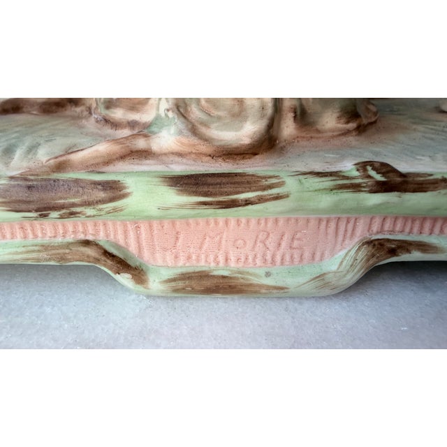 1950s Mid-Century Arnart "Harvest Time" Figural Porcelain Basket Planter Centerpiece by J. Morie For Sale - Image 16 of 17