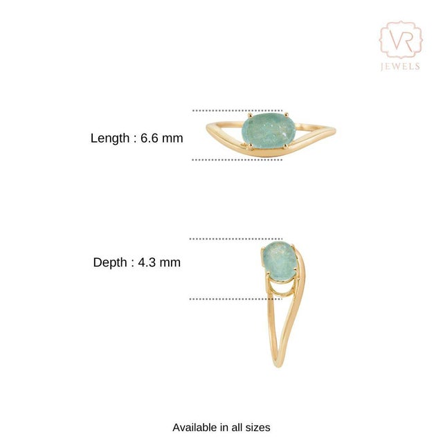 1.13ct Oval Paraiba Tourmaline Wavy Solitaire Ring in 18k Yellow Gold Size 5.5 For Sale - Image 12 of 18