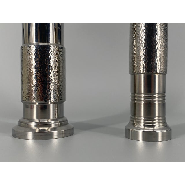 Brutalist Vases from BMF - Bayerische Metallwarenfabrik, Germany, 1970s, Set of 2 For Sale - Image 6 of 10