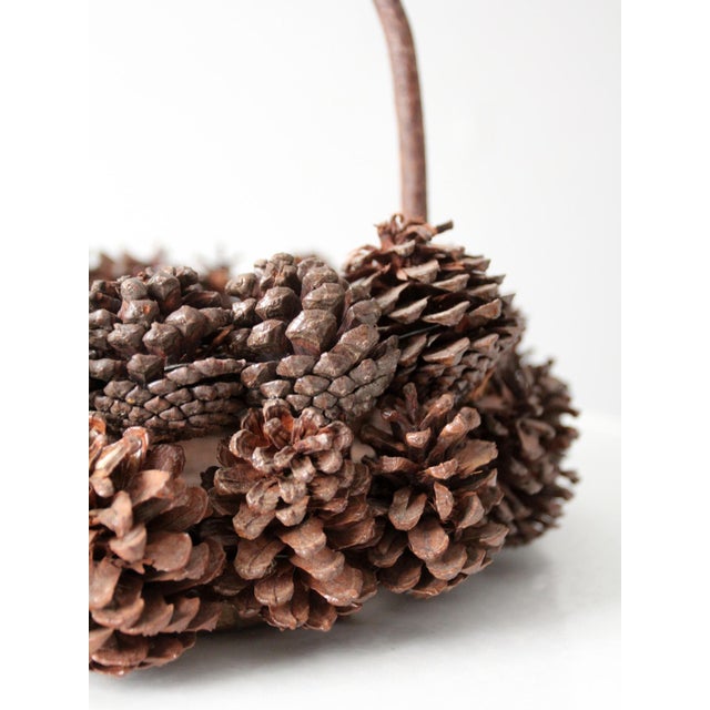 Vintage Handmade Pinecone Basket For Sale - Image 13 of 15