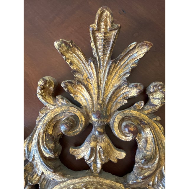Vintage Italian Handcrafted Gilt Wood Mirror For Sale In Washington DC - Image 6 of 7