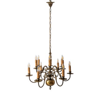 Antique 2-Tier Chandelier with Fish For Sale