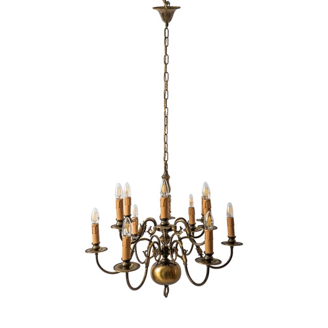 Antique 2-Tier Chandelier with Fish For Sale
