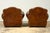 1940s French Art Deco Cognac Leather Club Chairs, Pair For Sale - Image 14 of 18