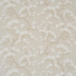 Schumacher Hinata Wallcovering In Stone For Sale
