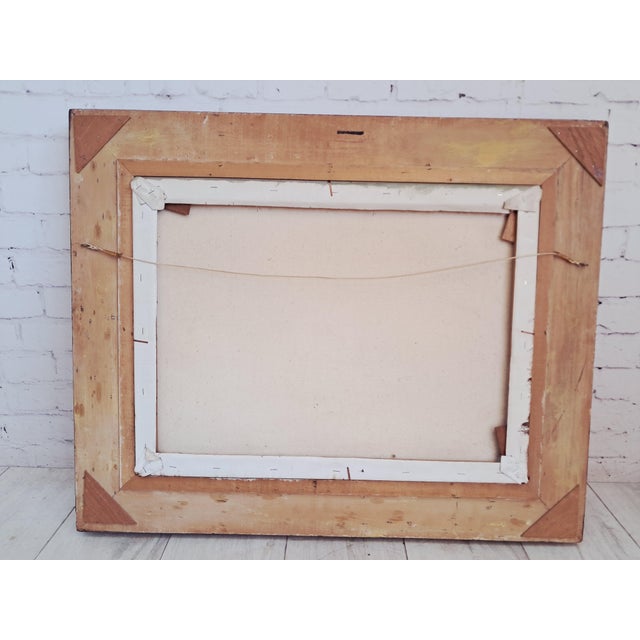 Vintage Woodland Lake Oil Painting on Canvas, Gold Frame, Signed, 1980s, Large For Sale - Image 18 of 18