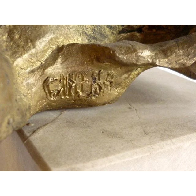 Metal Italian Modern Bronze Abeni Art Figure Sculpture by Gineba Gianpietro, 1970s For Sale - Image 7 of 9