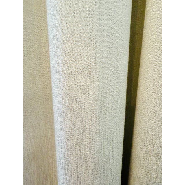 Contemporary Custom Cream Linen Drapery Panels With Matte Black Hardware – Two Identical Sets For Sale - Image 3 of 6