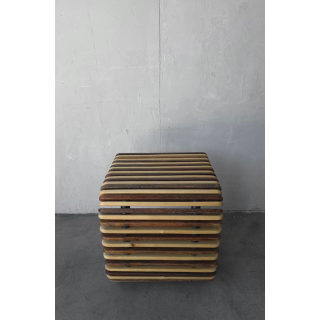 Wood Slatted Palmwood Luxor Side Table by Pacific Green For Sale - Image 7 of 9