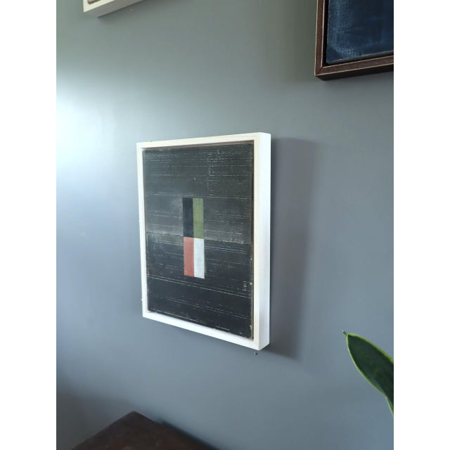 2020s Contemporary 'Geometric Collage in Dark Brown' Original Mixed Media Painting by British Artist Dave Boyd, Framed For Sale - Image 5 of 9