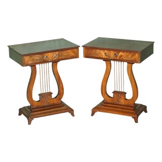Regency Style Hardwood Kyre Form Side Tables, Set of 2 For Sale