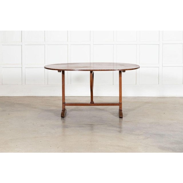 Large French Oval Fruitwood Vendange Wine Table, 1880 For Sale - Image 9 of 18