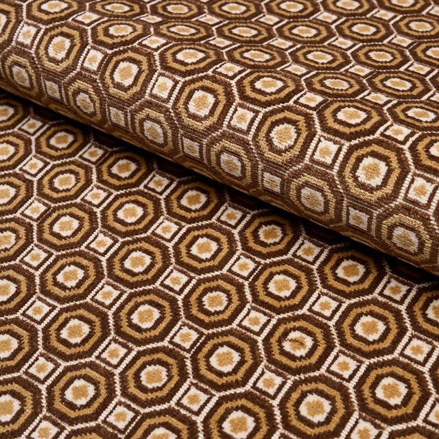 SAMPLE - Schumacher Trianon Cut Velvet Fabric In Bisque For Sale