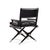 This sophisticated director’s chair by Theodore Alexander, crafted from solid mahogany with genuine black leather...