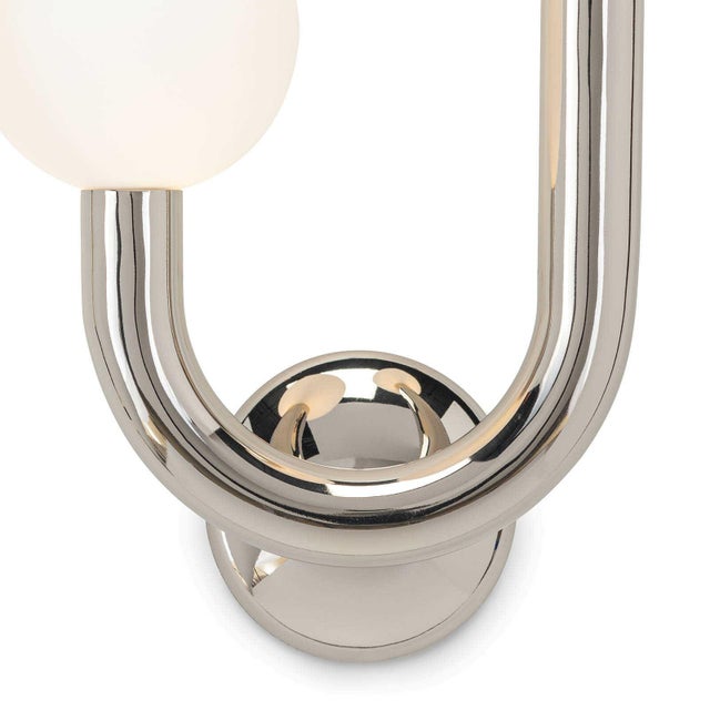 Silver Regina Andrew Happy Steel Sconce Left Side, Polished Nickel For Sale - Image 8 of 10