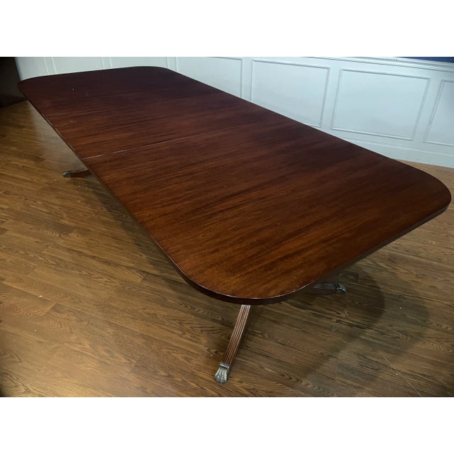 Wood Cathedral Mahogany Georgian Style Dining Table by Leighton Hall Made-To-Order For Sale - Image 7 of 11