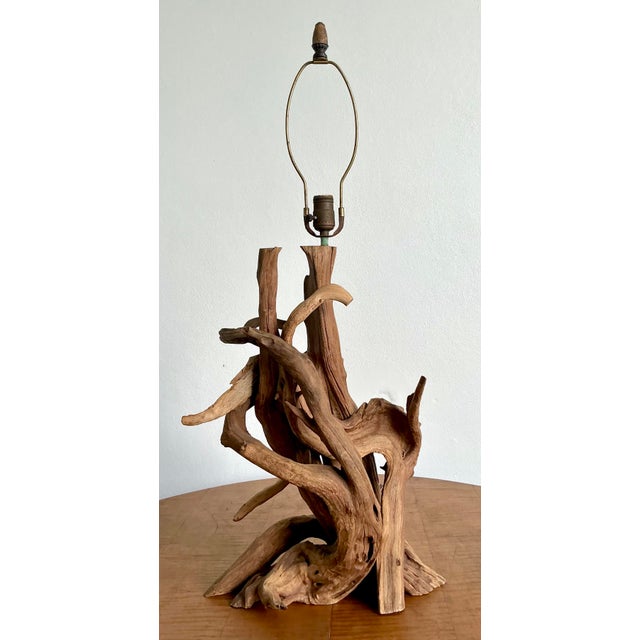 Wood Vintage Boho Driftwood Lamp For Sale - Image 7 of 9