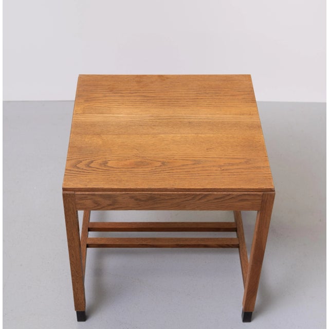 Dutch Art Deco Amsterdamse School Oak Writing Table, 1930s For Sale - Image 4 of 12